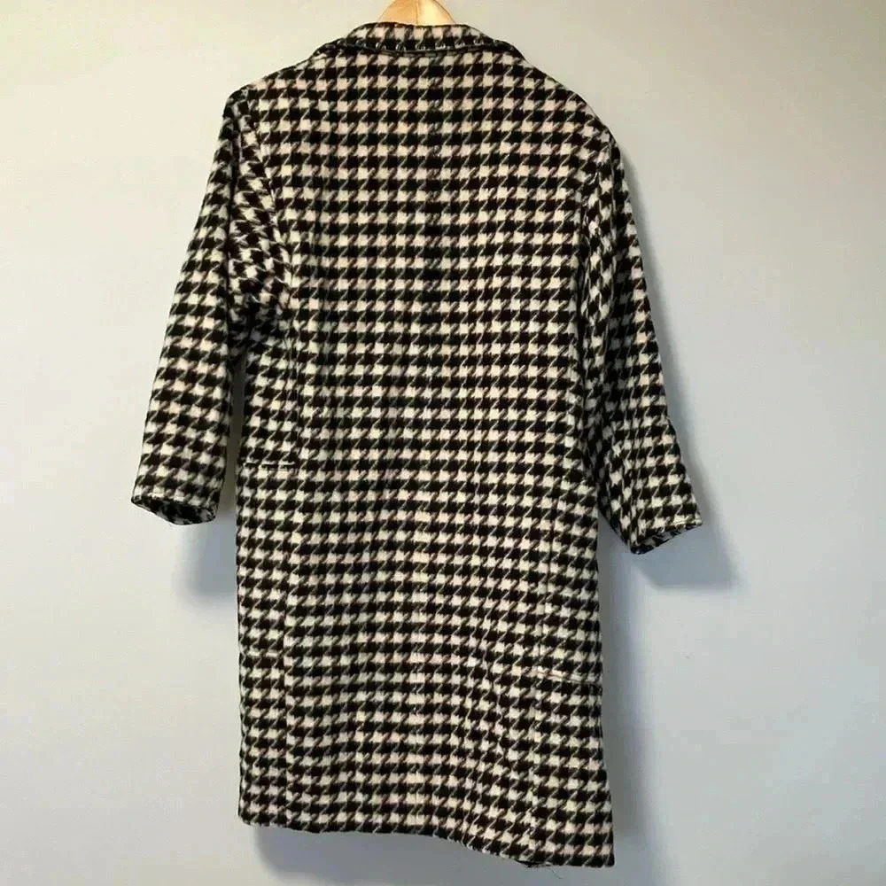 Steve by Searle houndstooth  wool coat made in USA size 10 - Picture 7 of 7